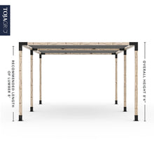 Load image into Gallery viewer, Double Pergola Kit with 2 SHADE SAILS for 4x4 Wood Posts