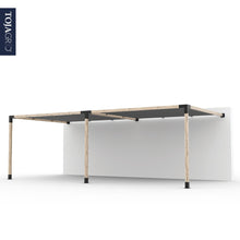 Load image into Gallery viewer, Double Wall Mount Pergola Kit with 2 SHADE SAILS for 4x4 Wood Posts