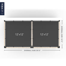 Load image into Gallery viewer, Double Wall Mount Pergola Kit with 2 SHADE SAILS for 4x4 Wood Posts