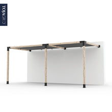Load image into Gallery viewer, Double Wall Mount Pergola Kit with 2 SHADE SAILS for 4x4 Wood Posts