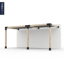 Load image into Gallery viewer, Double Wall Mount Pergola with 2 SHADE SAILS for 6x6 Wood Posts