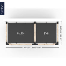 Load image into Gallery viewer, Double Wall Mount Pergola with 2 SHADE SAILS for 6x6 Wood Posts