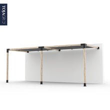 Load image into Gallery viewer, Double Wall Mount Pergola Kit with 2 SHADE SAILS for 4x4 Wood Posts