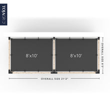 Load image into Gallery viewer, Double Wall Mount Pergola Kit with 2 SHADE SAILS for 4x4 Wood Posts