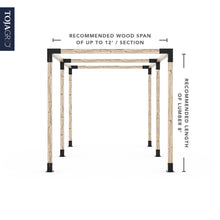 Load image into Gallery viewer, Any Size Double Pergola Kit for 4x4 Wood Posts
