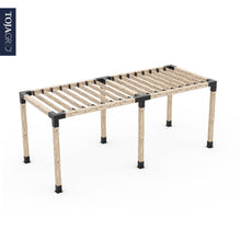 Load image into Gallery viewer, Double Pergola Kit for 6x6 Wood Posts with KNECT 2x6 Top Rafter Brackets
