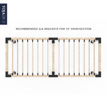 Load image into Gallery viewer, Double Pergola Kit for 6x6 Wood Posts with KNECT 2x6 Top Rafter Brackets
