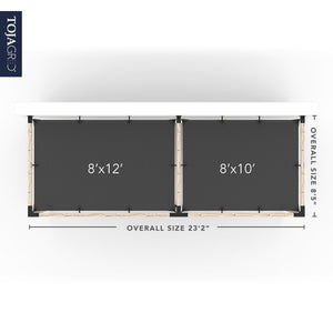 Double Wall Mount Pergola Kit with 2 SHADE SAILS for 4x4 Wood Posts