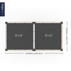 Double Pergola Kit with 2 SHADE SAILS for 4x4 Wood Posts