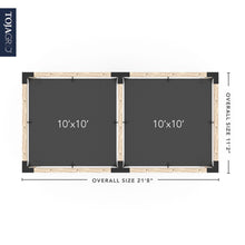 Load image into Gallery viewer, Double Pergola Kit with 2 SHADE SAILS for 6x6 Wood Posts
