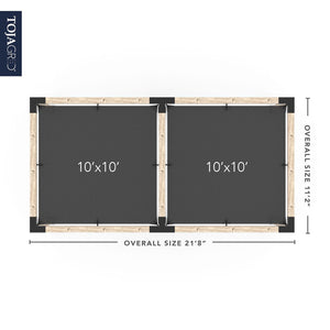 Double Pergola Kit with 2 SHADE SAILS for 6x6 Wood Posts