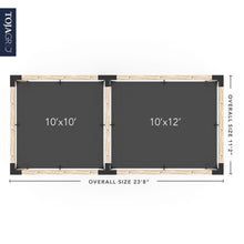 Load image into Gallery viewer, Double Pergola Kit with 2 SHADE SAILS for 6x6 Wood Posts
