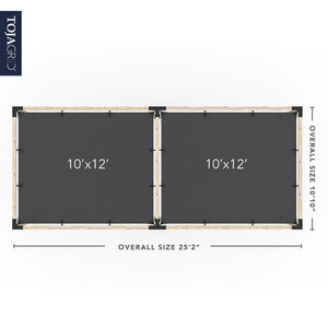 Double Pergola Kit with 2 SHADE SAILS for 4x4 Wood Posts