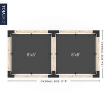 Load image into Gallery viewer, Double Pergola Kit with 2 SHADE SAILS for 6x6 Wood Posts
