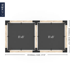 Double Pergola Kit with 2 SHADE SAILS for 6x6 Wood Posts