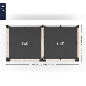 Double Wall Mount Pergola Kit with 2 SHADE SAILS for 4x4 Wood Posts