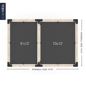 Double Pergola Kit with 2 SHADE SAILS for 6x6 Wood Posts