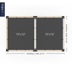 Double Pergola Kit with 2 SHADE SAILS for 4x4 Wood Posts