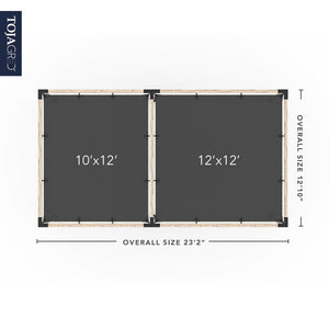 Double Pergola Kit with 2 SHADE SAILS for 4x4 Wood Posts