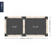 Load image into Gallery viewer, Double Pergola Kit with 2 SHADE SAILS for 6x6 Wood Posts
